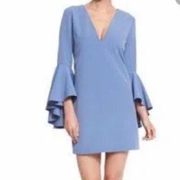 Milly Blue Nicole Dress Shift Flared Sleeves  | Size 6 - Picture 1 of 8